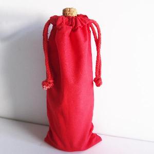 Red 6x14 Cotton Canvas Drawstring Bags   - 6" x 14"
